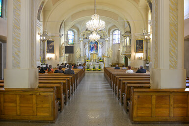 Wnętrze kościoła w Rudzicy